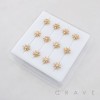 CELESTIAL MULTI CZ STARBURST POLISH 316L SURGICAL STEEL L-SHAPE NOSE RING BOX